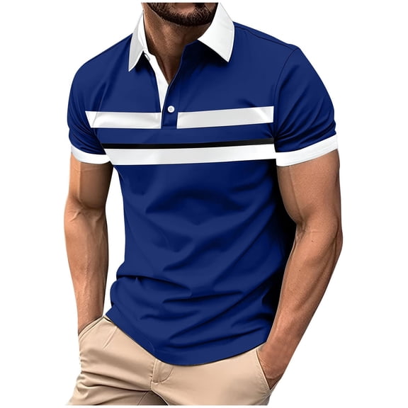Mens Short Sleeve Shirts Casual Business Work Polo T-Shirt, M
