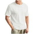 thumbnail image 1 of Mens Short Sleeve Shirts Casual Textured Solid Color Crewneck T-Shirt Moisture Wicking Workout Pullover Tee Tops, 1 of 5