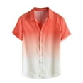 thumbnail image 1 of Mens Short Sleeve Shirts Lightweight Button-Down Collared Tshirts Shirt Casual Gradient Printed Loungewear Hawaiian Beach Tees Tops Summer, 1 of 5
