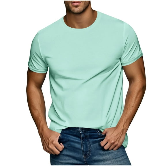 Mens Short Sleeve Shirts Quick Dry Workout Classic Fit T-Shirt Casual Daily Comfy Tee Tops