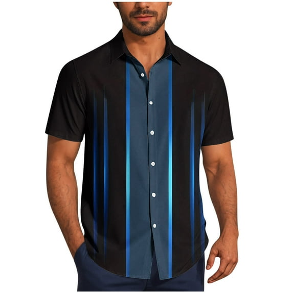 Mens Short Sleeve Shirts Summer Casual Outdoor Work Shirts Loose Fit Button Up Shirt
