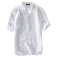 thumbnail image 1 of Mens Short Sleeve Stand Collar Casual Basic T-Shirt Tops Shirts, 1 of 8