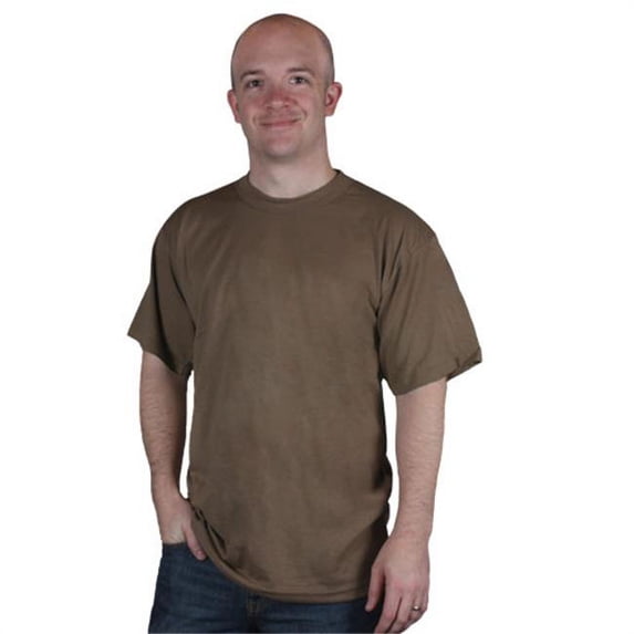 Mens Short Sleeve T-Shirt - Brown, Large