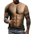 thumbnail image 1 of Mens Short Sleeve T-Shirt Casual 3D Muscle Creative Print Crewneck Graphic Tees Casual Funny Pattern Workout Tops, 1 of 7