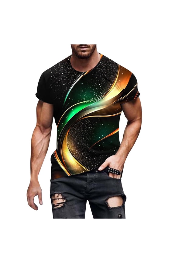 Mens Short Sleeve T-Shirt Vintage Designer Printed Shirts Summer Round Neck Casual Tee Tops Men's Vintage Print T-Shirt Short Sleeve