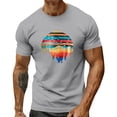 thumbnail image 1 of Mens Short Sleeve T-Shirts Crew Neck Casual Shirt Summer Beach Palm Tree Vintage Hawaiian Tees, 1 of 3