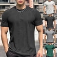 thumbnail image 1 of Mens Short Sleeve T-Shirts Pack Round Neck Textured Shirts Comfortable Undershirt Cotton Tops Summer Soft Plain Short Sleeve (Grey,M), 1 of 7