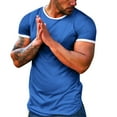 thumbnail image 1 of Mens Short Sleeve T Shirts Summer Muscle Slim Fitted Crewneck Tops Stretch Soft Comfy Workout Athletic Pullover Basic Tees, 1 of 5
