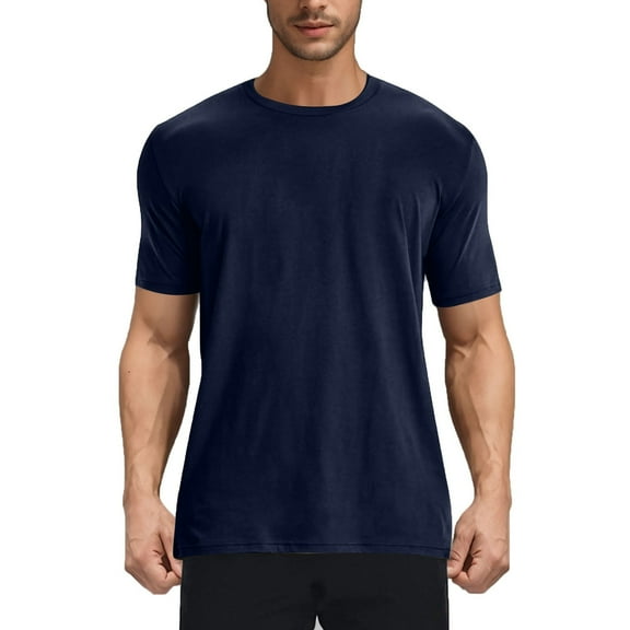 Mens Short Sleeve T Shirts Workout Running Athletic Dry Fit Shirts Lightweight Moisture Wicking Casual Basic Tops