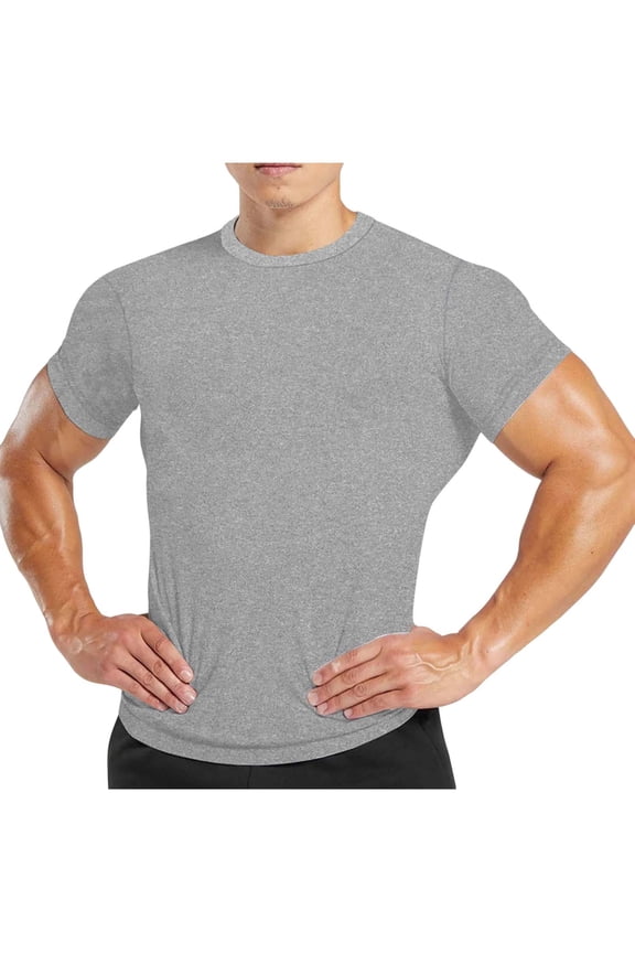 Mens Short Sleeve Workout Tee Cool Dry Stretchy Breathable Fitness Jogging Cycling Activewear Base Layer Lightweight Comfy