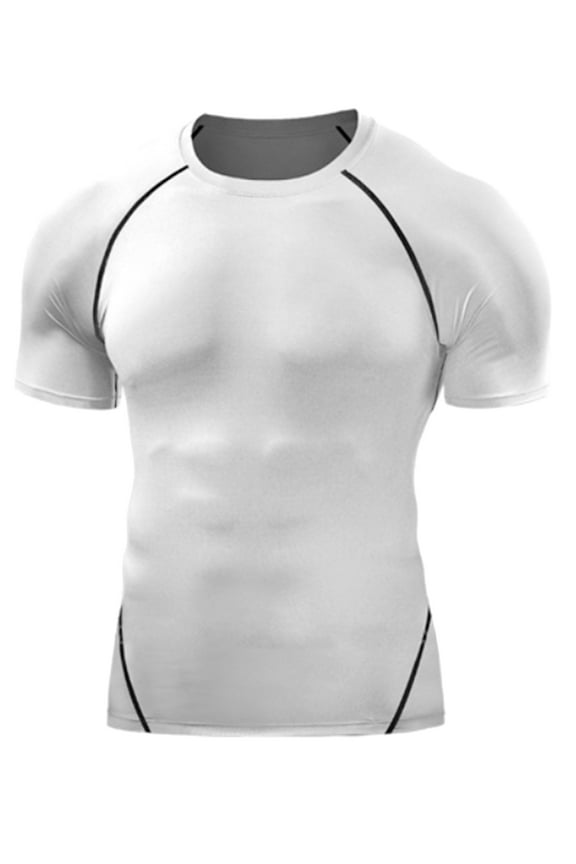 Mens Short Sleeves Compression Tops Sportswear T-Shirts Bodybuilding Tee Quick Dry Tops