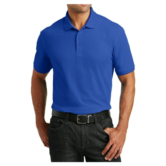 Mens Short Sleeves Tall Core Classic Cotton/Polyester Pique Polo for Everyday Wear True Royal LT