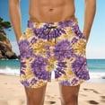thumbnail image 1 of Mens Shorta Men's Gym Shorts Cargo Short Men's Special Print Drawstring Waistband Beach Casual Pocket Trouser Shorts Pants Purple M, 1 of 5
