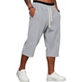 thumbnail image 1 of Mens Shorts 3/4 Length Golf Waffle Long Shorts Below The Knee Lightweight Sweat Capri Pants with Pockets Gray XL, 1 of 6