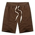 thumbnail image 1 of Mens Shorts All Cotton Loose Sports Shorts With Five Piece Waist And Drawstring Casual Shorts For Casual Shorts Men Brown L, 1 of 5
