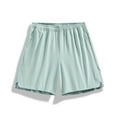 thumbnail image 1 of Mens Shorts Athletic Elastic-Waist Drawstring Solid-Color Loose Casual Pocket Short Green XXXL, 1 of 5
