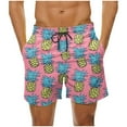 thumbnail image 1 of Mens Shorts Athletic Elastic Waist Drawstring Waistband Print Casual Pocket Beach Shorts 8-Multicolor XXXL, 1 of 4