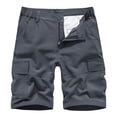 thumbnail image 1 of Mens Shorts Athletic Slim Fit Stretch Denim Ripped Cargo Bermuda Shorts Comfort Flex Waist Dark Gray 38, 1 of 5