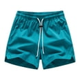 thumbnail image 1 of Mens Shorts Athletic Solid Color Breathable Summer Shorts Outdoor Men's Shorts Casual Mens Shorts Elastic Waist Mens Shorts Under $10 Sky Blue,M, 1 of 7