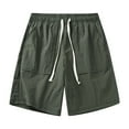 thumbnail image 1 of Mens Shorts Athletic Summer Casual Cropped Pants Beach Bermuda Nylon Shorts Outwear Army Green L, 1 of 7