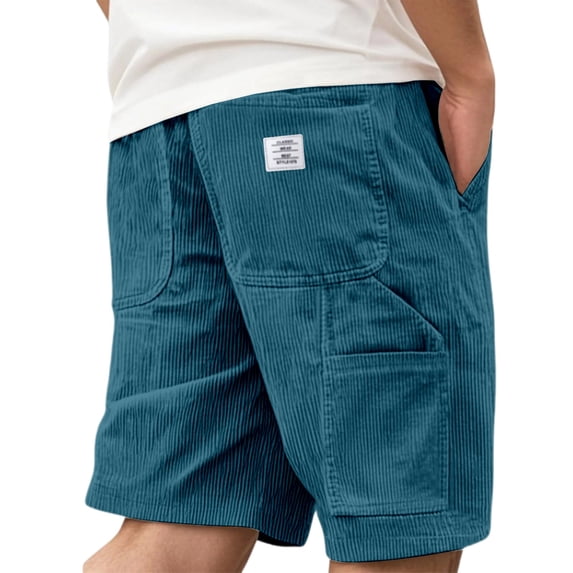 Mens Shorts, Awwp Men's Corduroy Shorts with Embroidered Logo Casual Cargo Shorts for Men Mint Green M