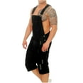 thumbnail image 1 of Mens Shorts Bib Overall Casual Fashion Solid Breast Pocket Denim Ripped Shorts Straight Type Overalls, 1 of 8