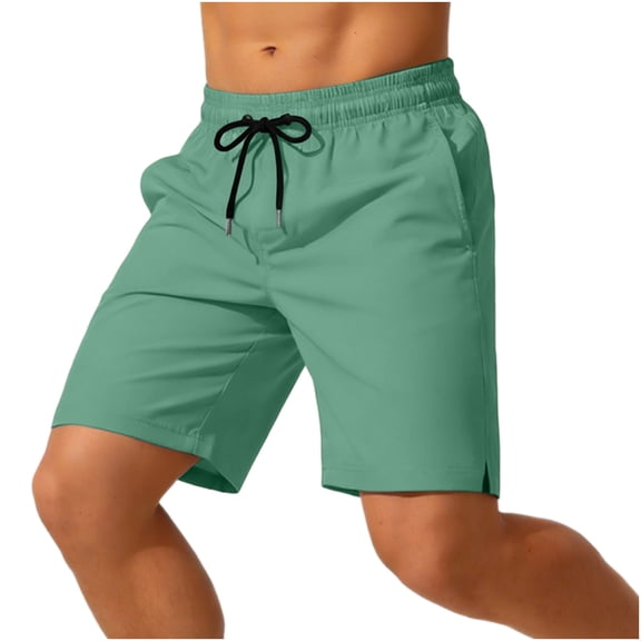 Mens Shorts Breathable Workout Shorts Elastic Waist Drawstring Gym Shorts with Pockets for Summer Walking, Office, Daily Wear