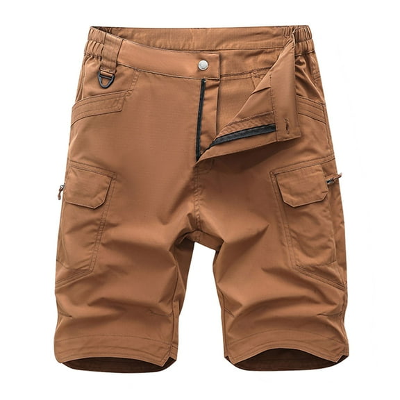 Mens Shorts Cargo Classic Travel Outdoor Mens Running Shorts Big Tall Below Knee Camo Cargo Shorts for Men,Orange,S