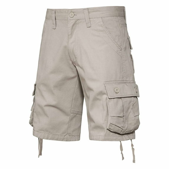 Mens Shorts Cargo Stretch Cargo Shorts Button Classic Casual Summer Short with Multi Pockets Beige XXXL