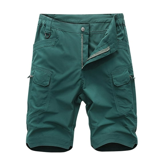 Mens Shorts Cargo Mens Outdoor Stretch Shorts Casual Twill 3/4 Relaxed Fit Below Knee Cargo Shorts for Men,Green,S