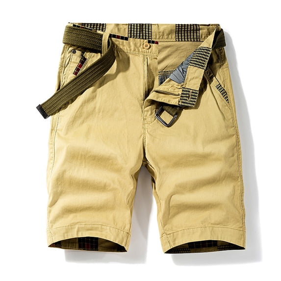 Mens Shorts Cargo Shorts for Men, Cargo Shorts for Men Stretch Waist Cotton Hiking Short Casual Solid Zipper Button Pockets Cropped Cargo Shortss And