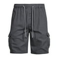 thumbnail image 1 of Mens Shorts Cargo Shorts for Men, Cargo Shorts for Men Stretch Waist Cotton Hiking Short Casual Solid Zipper Button Pockets Cropped Cargo Shorts, 1 of 6