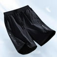 thumbnail image 1 of Mens Shorts Cargo Shorts Stretch Quick-drying Solid Color Loose Sports Fitness Straight-leg Work Shorts Black XXXXL, 1 of 6