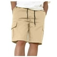 thumbnail image 1 of Mens Shorts Cargo Solid Color Multi Pocket Tie Sports Summer Shorts for Men Khaki XL, 1 of 8