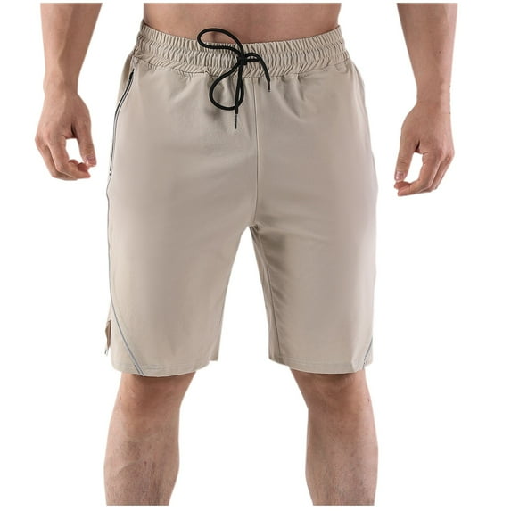 Mens Shorts Casual 10 inch inseam Plus Size Solid Color Quick Dry Workout Running or Gym Training Shorts with Pockets