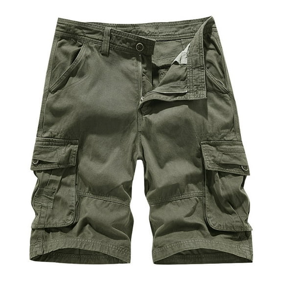 Mens Shorts Casual Cargo Shorts Expandable Waist Mens Athletic Shorts Lightweight Water Resistant Summer Outdoor Twill Cargo Shorts with 4 Pockets Grey,36