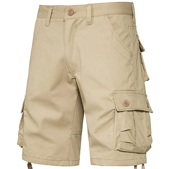 Mens Shorts Casual Dgankt Men's Work Shorts Mid-Rise Multi-Pocket Five Pants Shorts for Men Casual