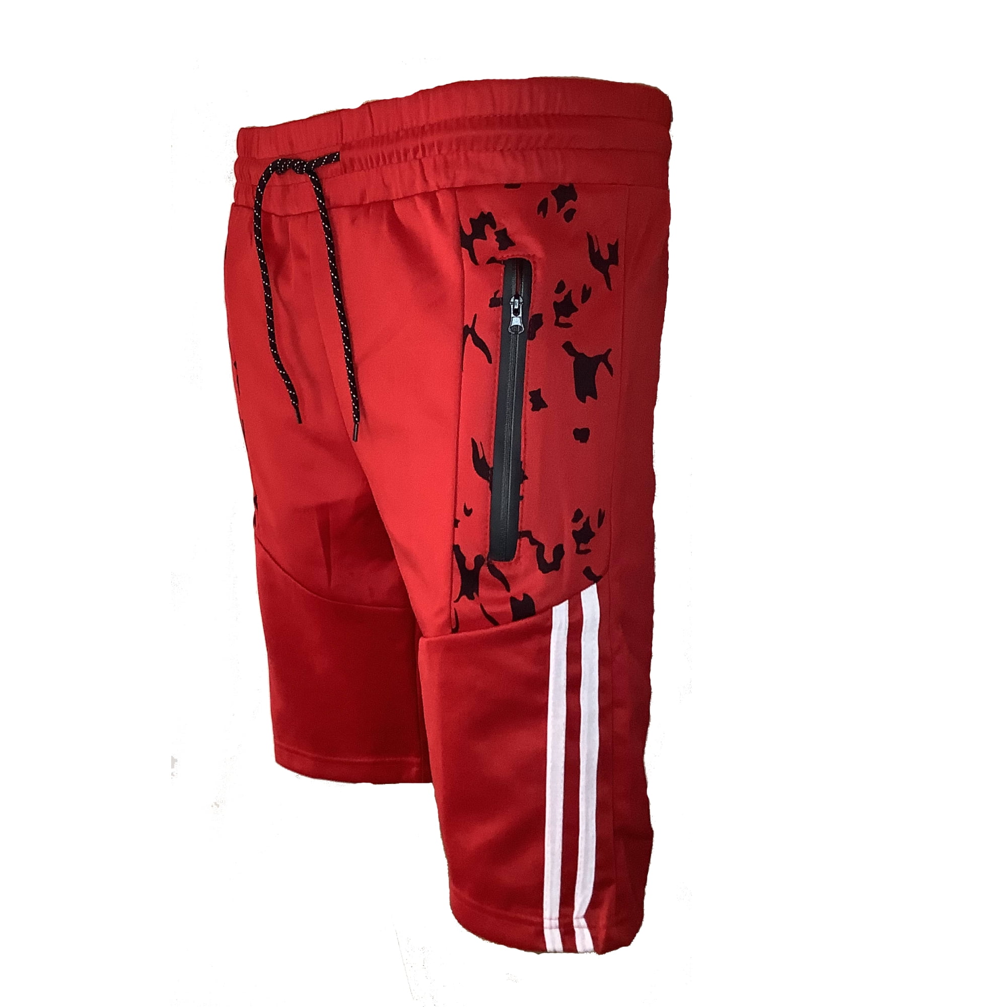 Mens Shorts Casual Drawstring Zipper Pockets Elastic Waist M