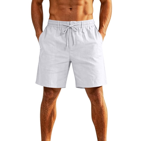 Mens Shorts Casual Elastic Waist Drawstring Summer Vacation Yoga Beach Shorts with Pockets