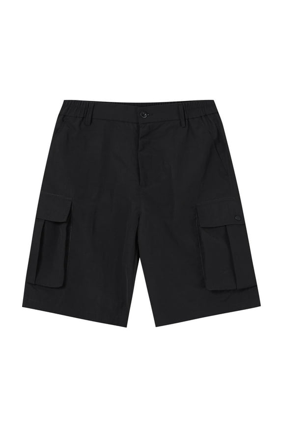 Mens Shorts Casual Fashion Patchwork Half Shorts Pants Sports Elastic Mid-waist Shorts Casual Shorts Men Black L