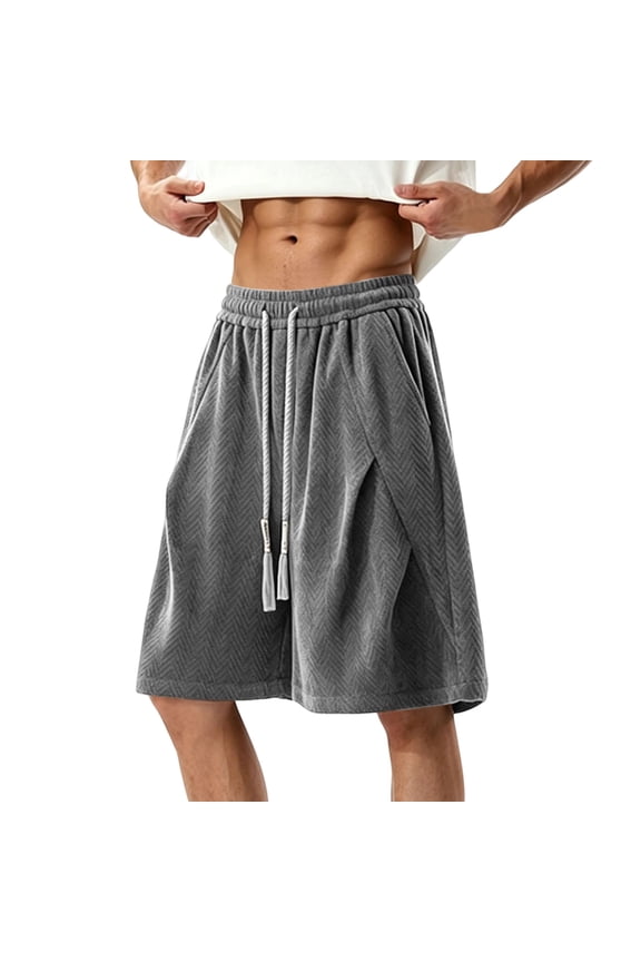 Mens Shorts Casual Herringbone Pattern Loose Straight Leg Summer Commute 5 Inch Inseam