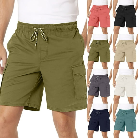 Mens Shorts Casual - Men's Summer Outdoor Shorts Summer Beach Shorts Gym Shorts Stretch Waist Athletic Gym Short Gym Workout Shorts for Men