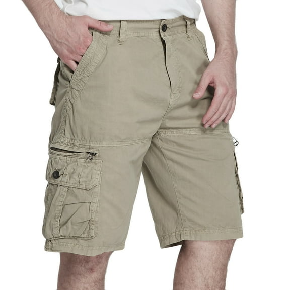 Mens Shorts Casual Mens Workwear Shorts Slim Multi Pocket Zipper Straight Leg Five Piece Pants Casual Shorts Board Shorts Men's