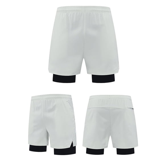 Mens Shorts Casual Qiggri Men's Casual Solid Color Drying Loose Waist Sports Double-layer Beach Pants Shorts Men's Athletic Shorts