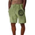 thumbnail image 1 of Mens Shorts Casual Solid Color Drawstring Summer Beach Pants Loose Running Shorts Men With Pockets, 1 of 3