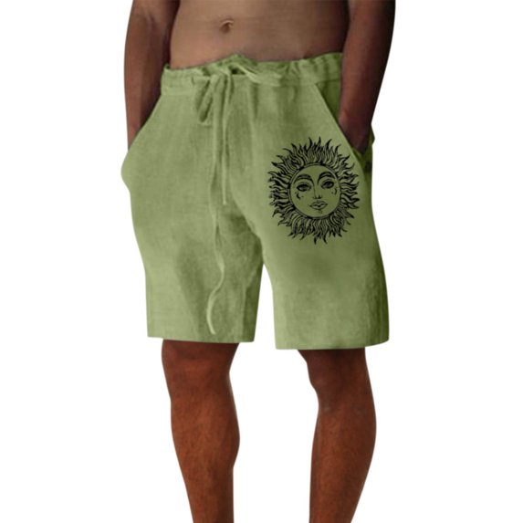 Mens Shorts Casual Solid Color Drawstring Summer Beach Pants Loose Running Shorts Men With Pockets