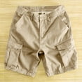 thumbnail image 1 of Mens Shorts Casual Solid Color Fashion Pockets Loose And Comfortable Work Short Pants Cargo Shorts for Men Khaki XL, 1 of 6