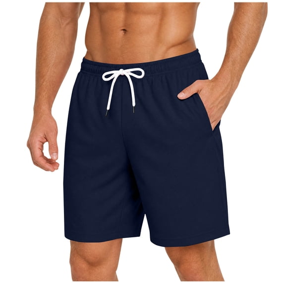 Mens Shorts Casual Solid Drawstring Pocket Comfort Sleepwear Loungewear Summer Home Pants