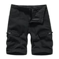 thumbnail image 1 of Mens Shorts Casual Solid Zipper Button Multiple Pockets Cropped Cargo Shorts, 1 of 3