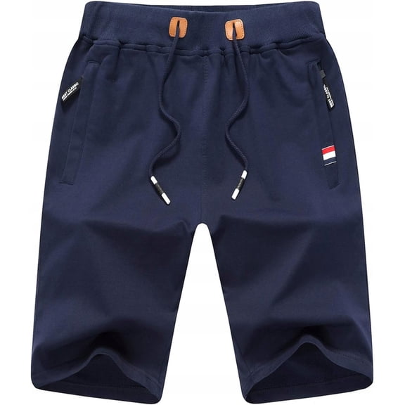 Mens Shorts Casual Sports Joggers Shorts with Elastic Waist Zipper Pockets